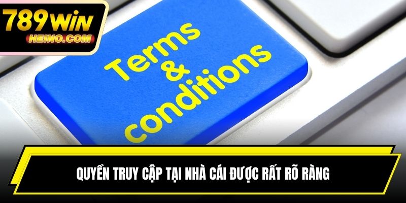 Quyền truy cập tại nhà cái được rất rõ ràng